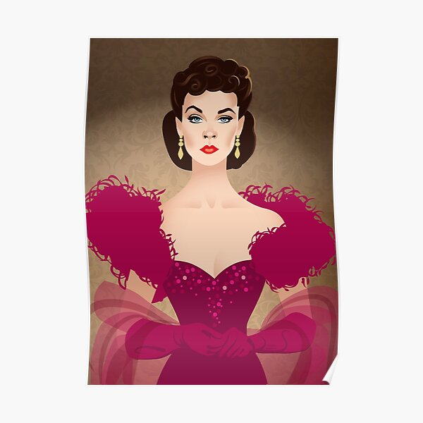 Burgundy dress Poster
