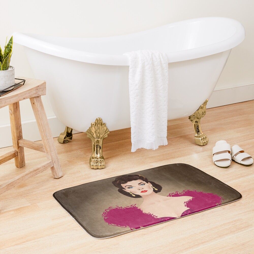 Burgundy dress Bath Mat