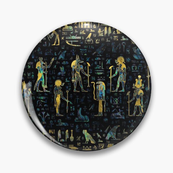 Item preview, Egyptian Gods and hieroglyphs - Abalone and Gold designed and sold by k9printart.