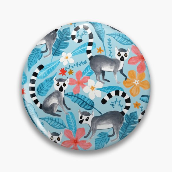 Item preview, Gouache Lemur Land on Blue designed and sold by TigaTiga.
