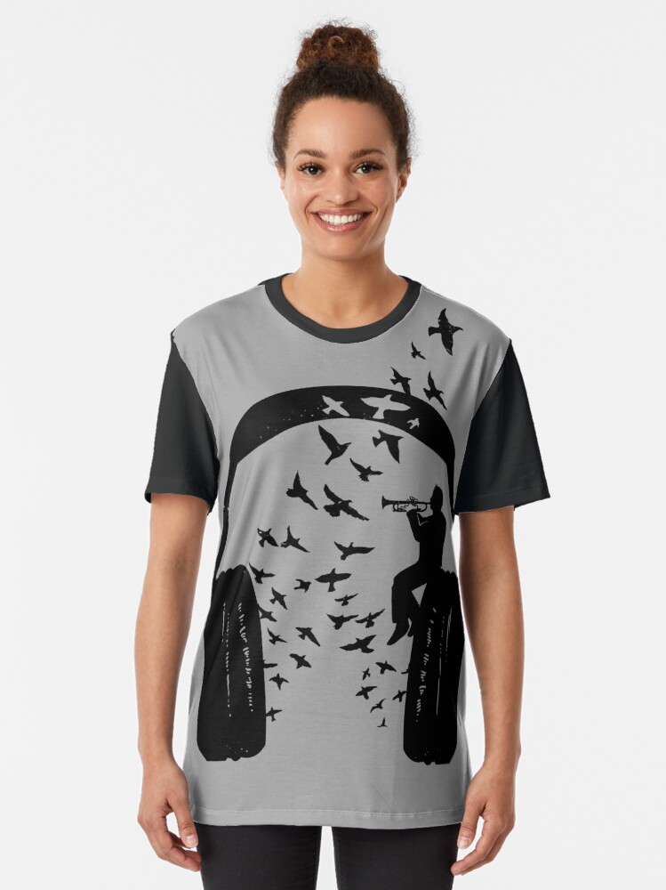 Alternate view of Headphone - Trumpet Graphic T-Shirt