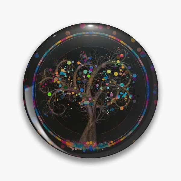 Item preview, Fibonacci Spiral Tree Color Paint Splatter designed and sold by k9printart.