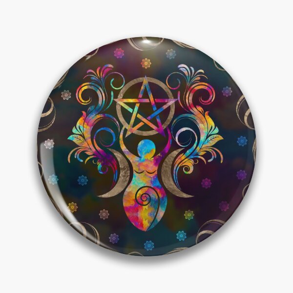 Item preview, Triple Moon Goddess with pentagram ornament designed and sold by k9printart.