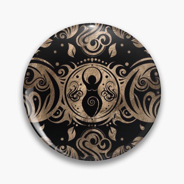 Item preview, Triple Moon Goddess Gold and Black designed and sold by k9printart.
