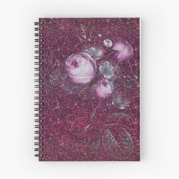 Artikelvorschau, Rosa Glitzer Vintage Blumen Muster mit Rosen entworfen und verkauft von Xarah.