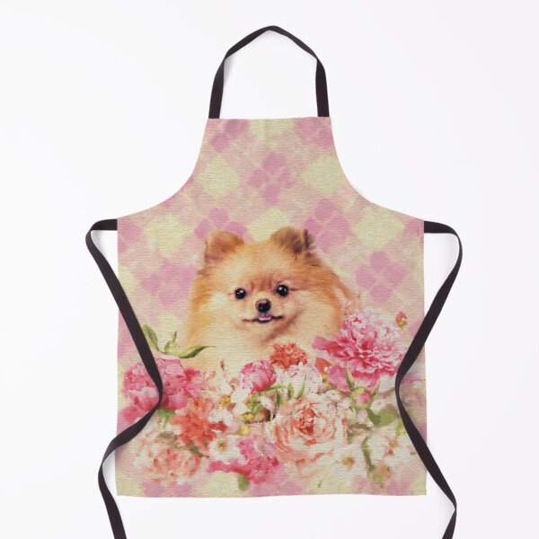 Item preview, Cute Pomeranian German Spitz with Flowers designed and sold by k9printart.