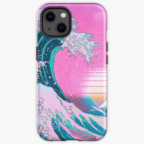Vaporwave Aesthetic Great Wave Off Kanagawa Retro Sunset iPhone Tough Case