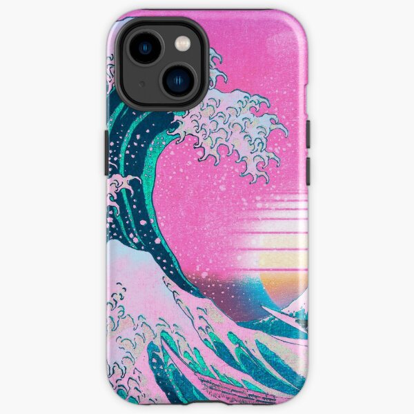 Vaporwave Aesthetic Great Wave Off Kanagawa Retro Sunset Coque antichoc iPhone