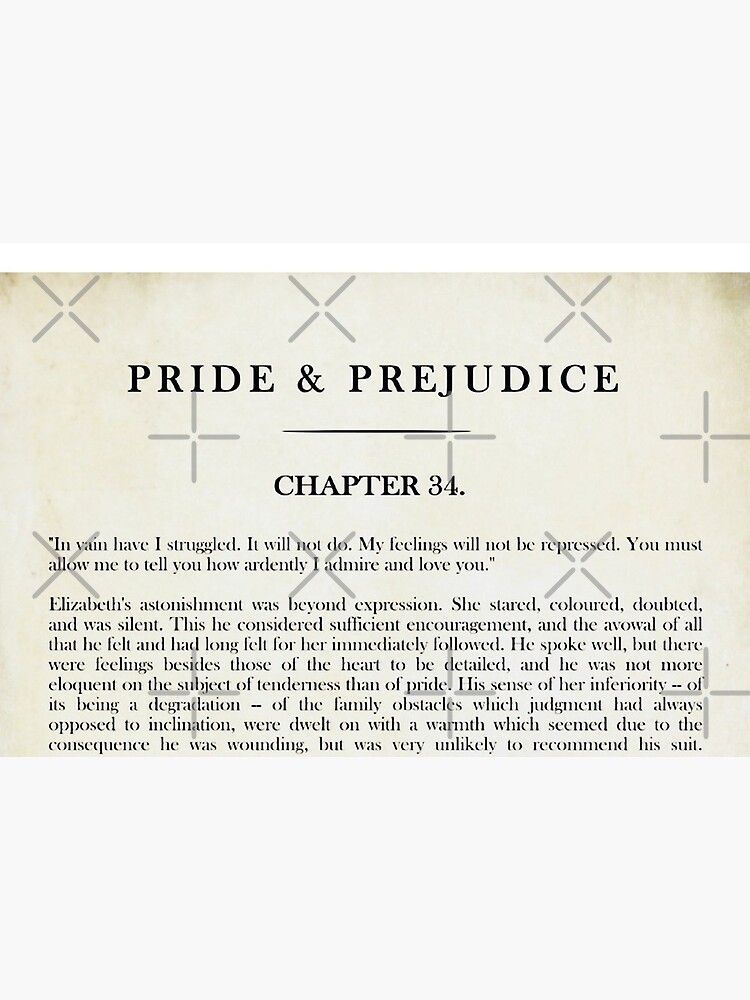 Pride & Prejudice by Jane Austen - Mr. Darcy: "how ardently I admire and love you." - vintage book page by Amberflash