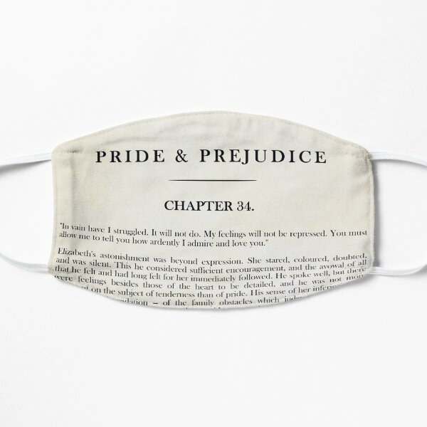 Pride & Prejudice by Jane Austen - Mr. Darcy: "how ardently I admire and love you." - vintage book page Mask