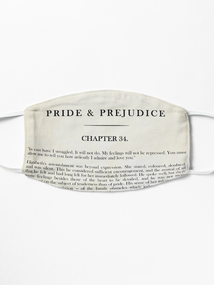 Alternate view of Pride & Prejudice by Jane Austen - Mr. Darcy: "how ardently I admire and love you." - vintage book page Mask