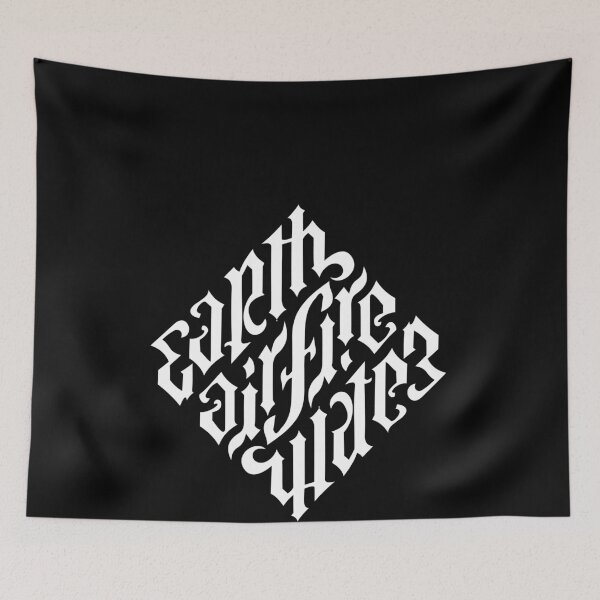 Item preview, The four elements | Air, Water,Earth And Fire| Alchemy| Ambhigram designed and sold by ozumdesigns.