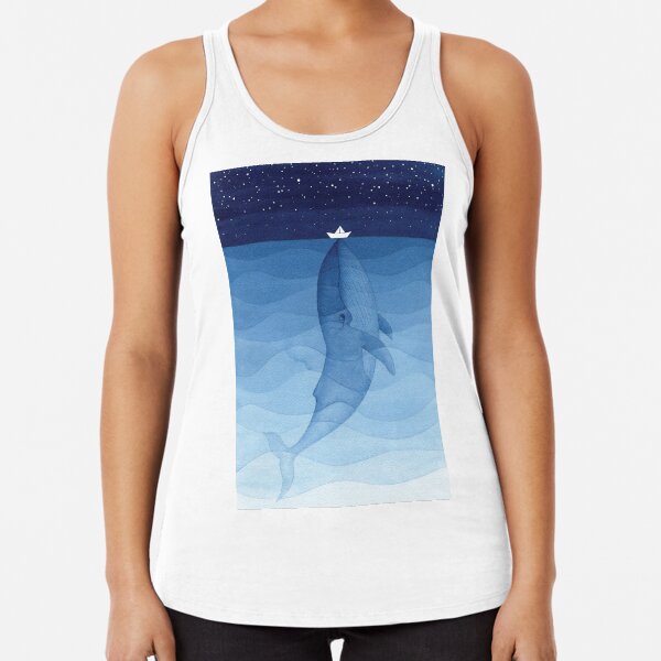 Blue whale, sea animal Racerback Tank Top