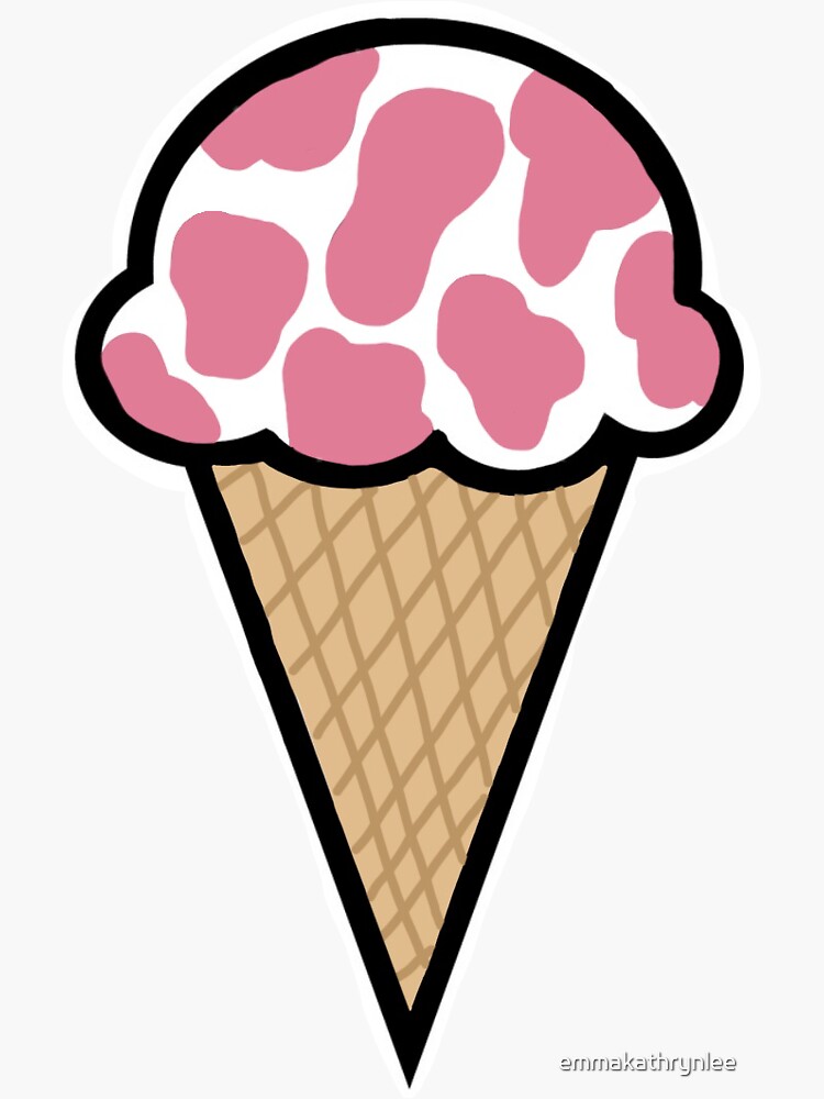 "pink cow print ice cream sticker " Sticker for Sale by emmakathrynlee