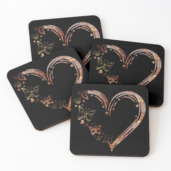 Item preview, Hearts and Butterflies on Black designed and sold by WisdomInspired.