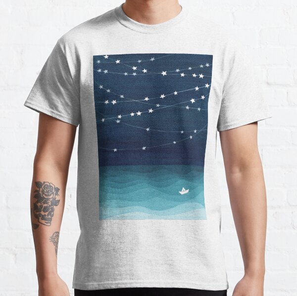 Garland of stars, teal ocean Classic T-Shirt
