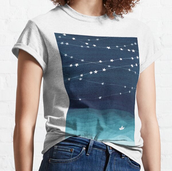 Garland of stars, teal ocean Classic T-Shirt