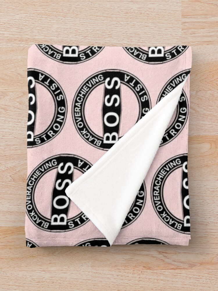 Alternate view of Black Overachieving Strong Sista Throw Blanket