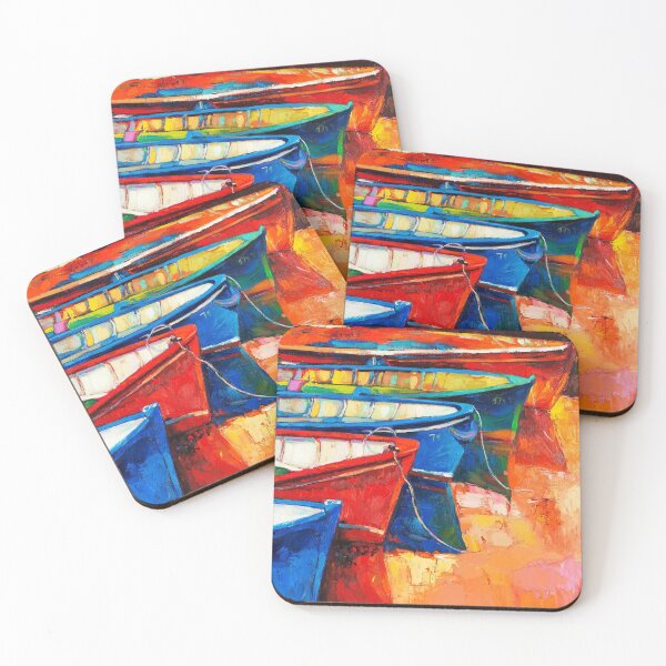 Boats and Pier Coasters (Set of 4)