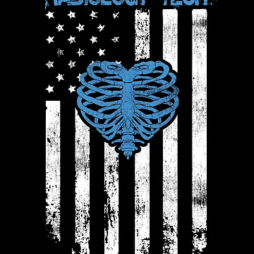 Artwork thumbnail, American Flag Radiology Tech Skeleton Ribs by GriffsGraphix