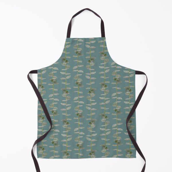 Item preview, Eucalyptus Patterns with Aqua Background Realistic Botanic Patterns Organic & Geometric Striped Patterns designed and sold by TurningMoss.