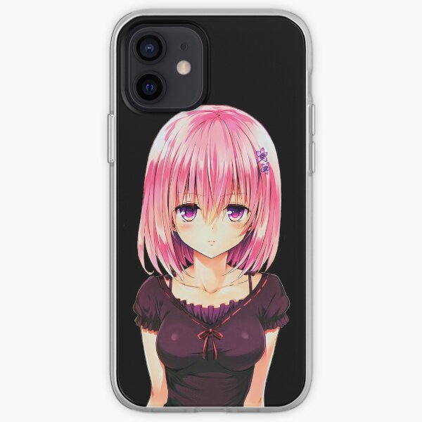 Cute and sexy Momo Belia Deviluke anime girl, To love ru princess. | To Love-ru waifu on black background. iPhone Soft Case