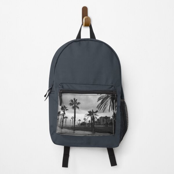 Item preview, Palm tree seafront, stormy day, Malaga (monochrome) designed and sold by paulboizot.