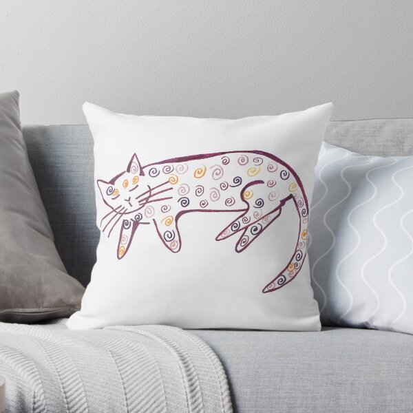 Danish pastry cat Throw Pillow