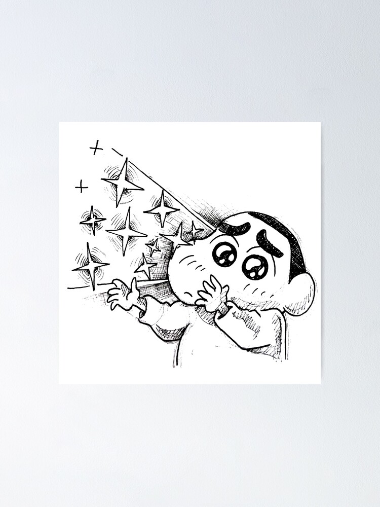 Shin Chan stars by the eyes, shin chan pouting, shin chan japanese classic  anime, 90s cartoon, funny boy sketch, cartoon sketch design, shinchan fan 