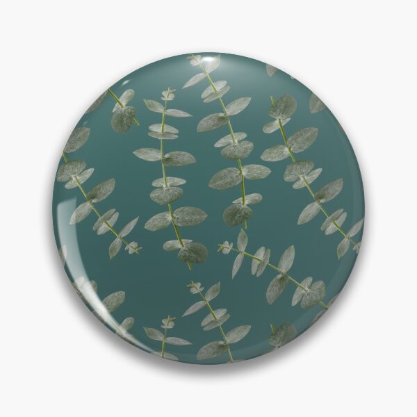 Item preview, Eucalyptus Patterns with Aqua Background Realistic Botanic Patterns Organic Design with Real Plants designed and sold by TurningMoss.