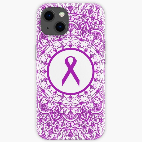 Fibromyalgia Lupus Awareness - Purple Mandala Purple Ribbon - Intricate Mandala iPhone Soft Case