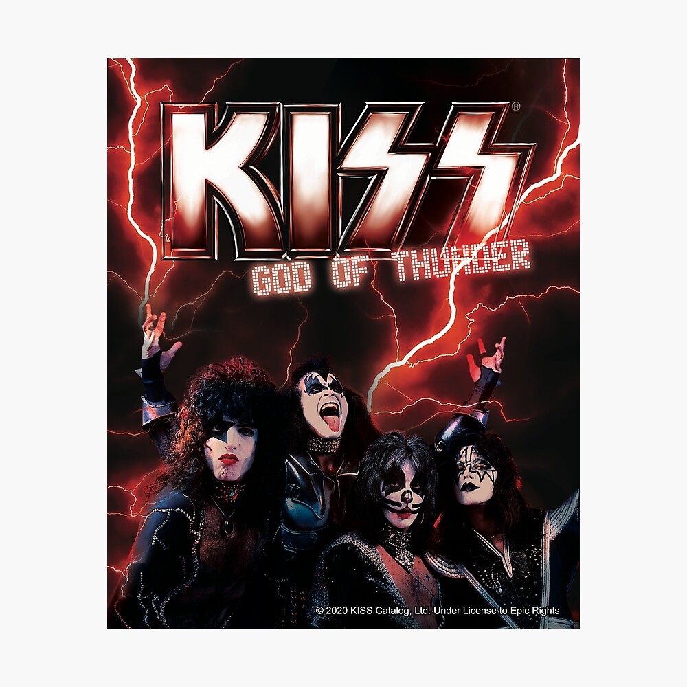 Póster for Sale con la obra «KISS Rock Band Music - God Of Thunder» de  musmus76 | Redbubble