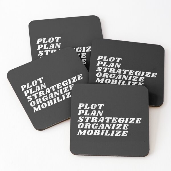Item preview, Plot Plan Strategize Organize Mobilize - Distressed Charcoal designed and sold by mydoodlesateme.