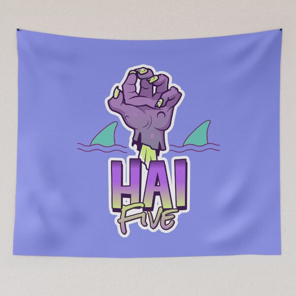 Item preview, Hai (Shark in German) Five - High 5 Funny Scary Zombie Hand Deutsch Pun designed and sold by Time4German.
