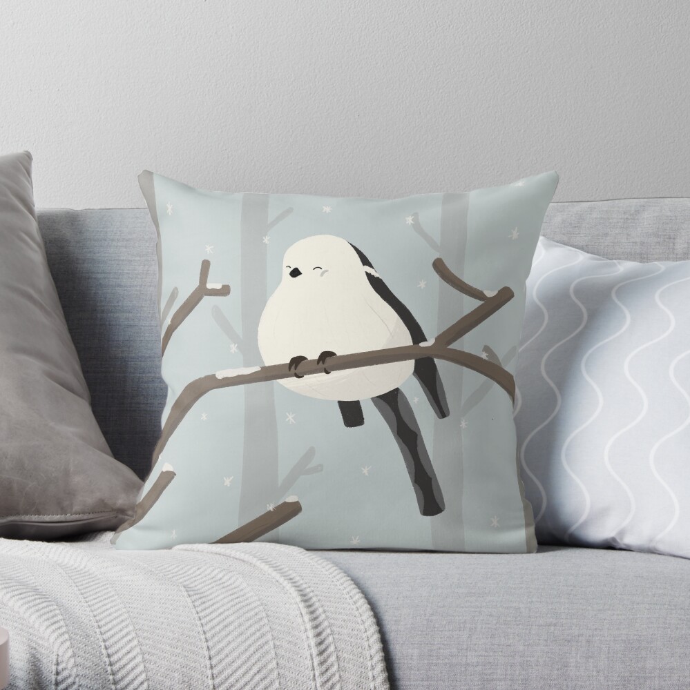 "Shima Enaga Bird" Throw Pillow for Sale by Hysteriaa Redbubble