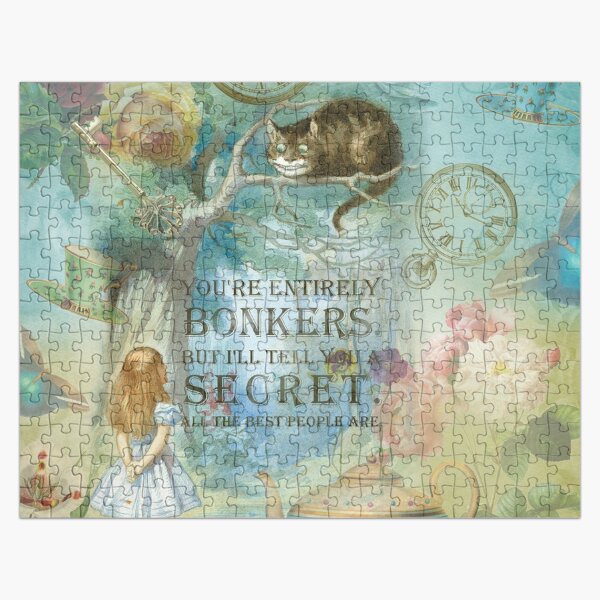 Wonderland - Bonkers Quote- Alice in Wonderland Jigsaw Puzzle