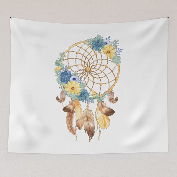 Item preview, Golden Dream Catcher With The Flowers designed and sold by JTS STORE.