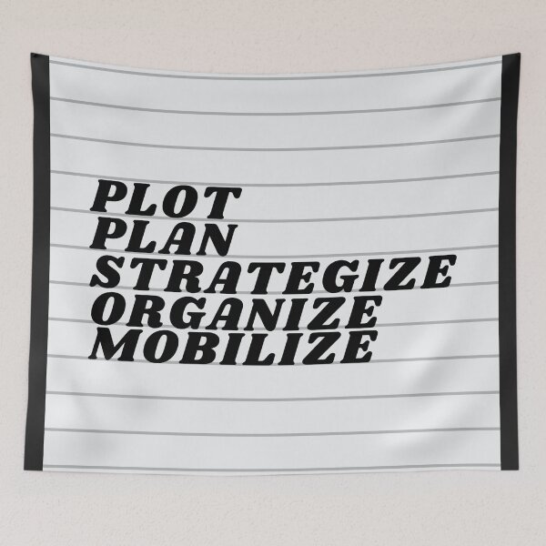 Item preview, Plot Plan Strategize Organize Mobilize - Distressed Charcoal designed and sold by mydoodlesateme.