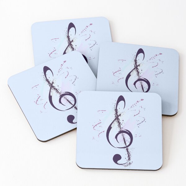 Item preview, Treble Clef on Watercolor Splash on Blue designed and sold by WisdomInspired.