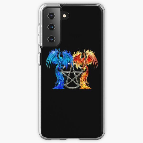 Fantasy Fire And Ice Phoenix Silver Pentagram Samsung Galaxy Soft Case