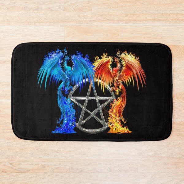 Item preview, Fantasy Fire And Ice Phoenix Silver Pentagram designed and sold by Atteestude.