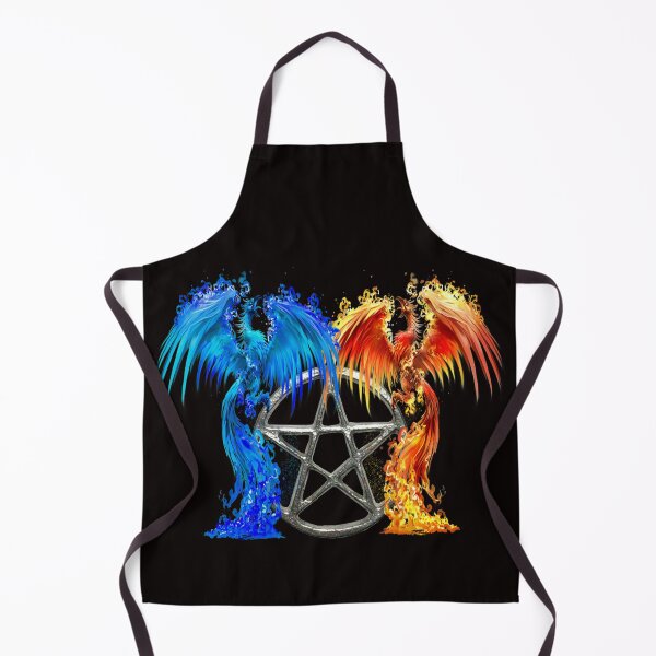 Item preview, Fantasy Fire And Ice Phoenix Silver Pentagram designed and sold by Atteestude.