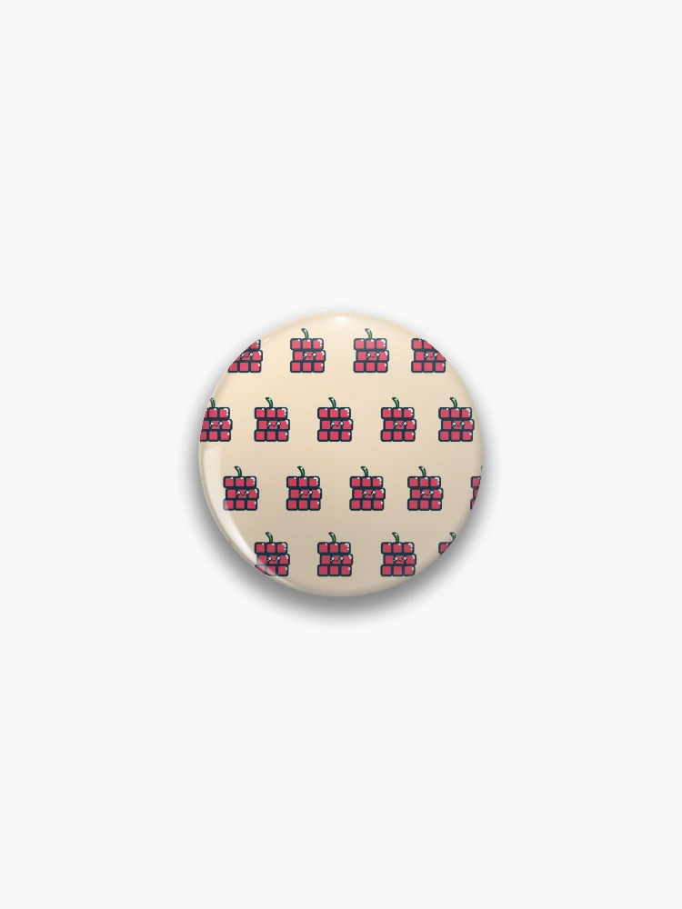 Thumbnail 1 of 3, Pin, Cute Square Raspberry Illustration Pattern Panic-Graphics designed and sold by Panic-Graphics.