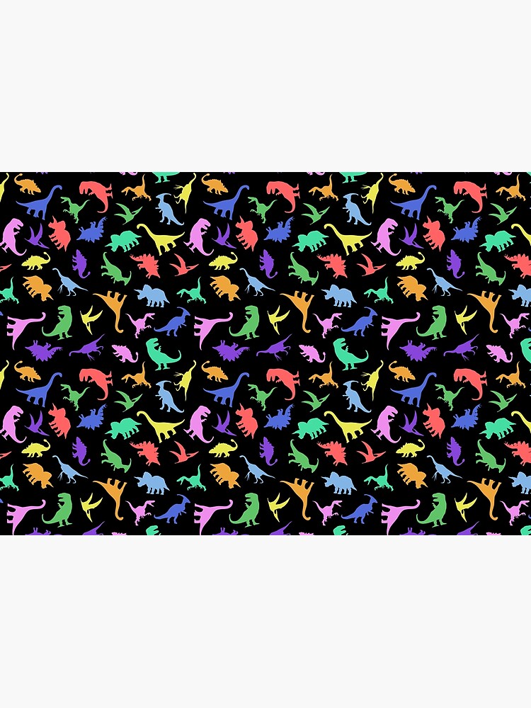 Fun Dinosaur Pattern (Black Background) by jezkemp