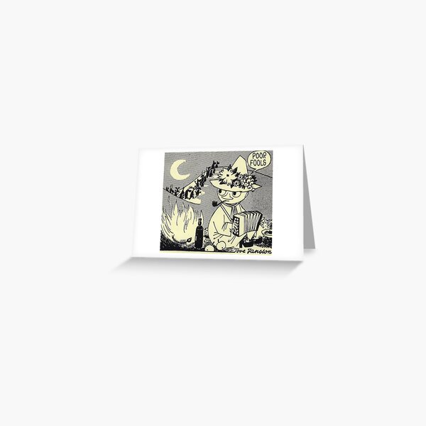 Moomin Snufkin poor fools panel Greeting Card