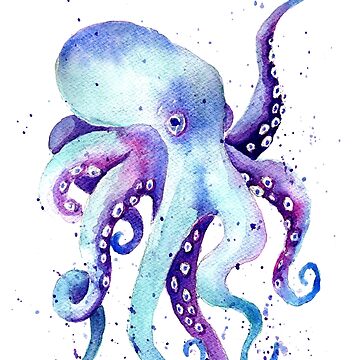 Artwork thumbnail, Watercolour Octopus by lucyluart