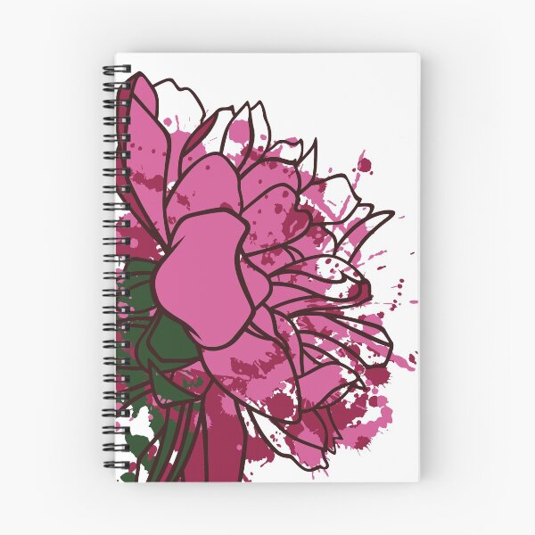 Aperçu de l'œuvre Une image de contour d'une fleur de pivoine avec des taches roses créée et vendue par Olena Ambrosova.