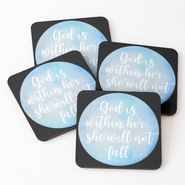 Item preview, God Is Within Her She Will Not Fall - Blue Watercolor designed and sold by KarolinaPaz.