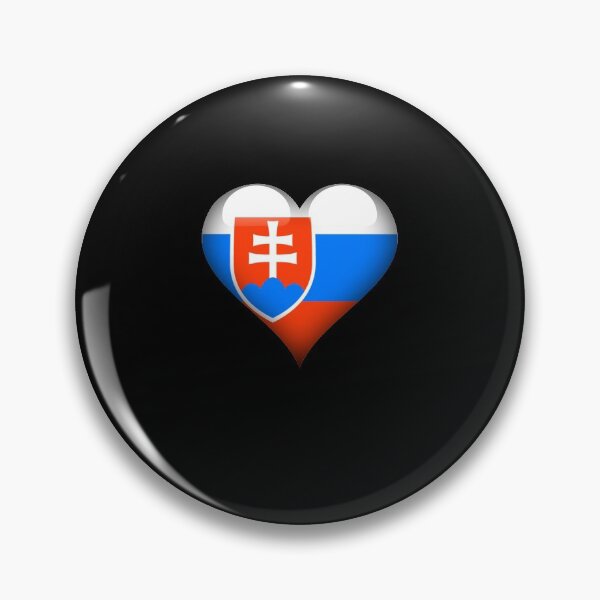 Slovakia Flag Heart Gift For Slovak That Loves Slovakia Pin