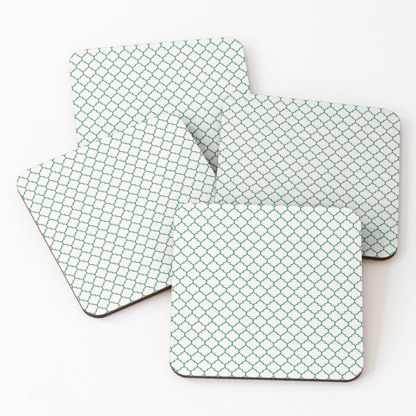 Item preview, Turquoise Quatrefoil ceramic tile designed and sold by ToniaKroeger.
